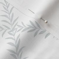 Small Leafy Trellis Gray on White