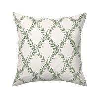 Small Leafy Trellis Kennebunkport Green on Cream 