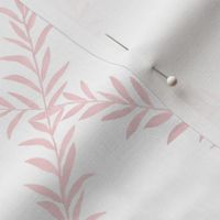 Small Leafy Trellis Petal Pink on White 