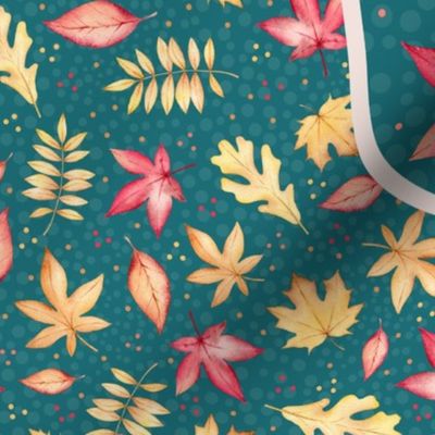  Large 27x18 Fat Quarter Panel Fall Breeze Autumn Leaves for Wall Hanging or Tea Towel