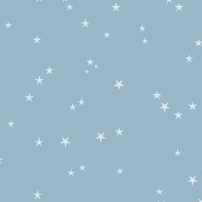 (small) Tiny stars on blue, coordinating to cute traditional christmas, small scale 
