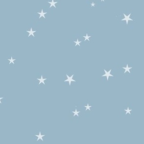 (small) Tiny stars on blue, coordinating to cute traditional christmas, small scale 