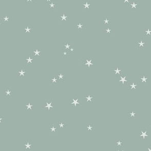 (small) Tiny stars on teal, coordinating to cute traditional christmas, small scale 