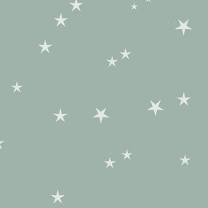 (medium) Tiny stars on teal, coordinating to cute traditional christmas, medium scale 