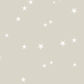 (medium) Tiny stars on taupe, coordinating to cute traditional christmas, medium scale 