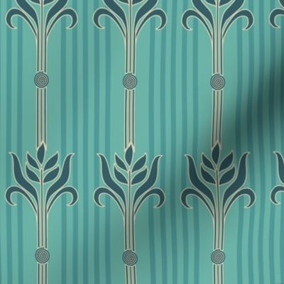 Decorator Collection Fabric1 - 36x54 - 18insqs - bluegreen & brown