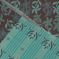 Decorator Collection Fabric1 - 36x54 - 18insqs - bluegreen & brown