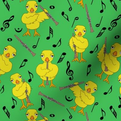 Clarinet Chick Clarinets Music Notes Petal Solid Color Coordinates Green