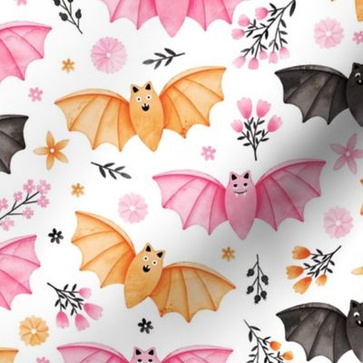 Pastel Bats and Dainty Gothic Florals - Pastel Halloween