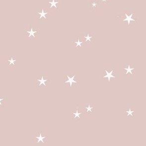(medium) Tiny stars on dusty pink, coordinating to cute traditional christmas, medium scale 