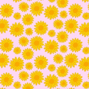 Vintage Daisies - Pink & Yellow