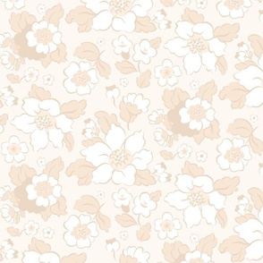 70 Couch Floral - Cream