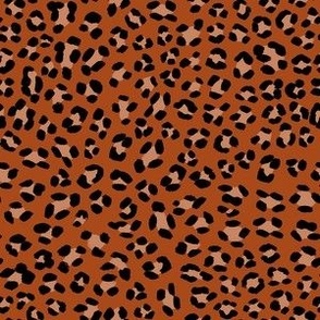 Burnt Orange Leopard Spots Pattern (burnt orange/black)