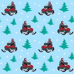 Snowmobile Pattern (red)