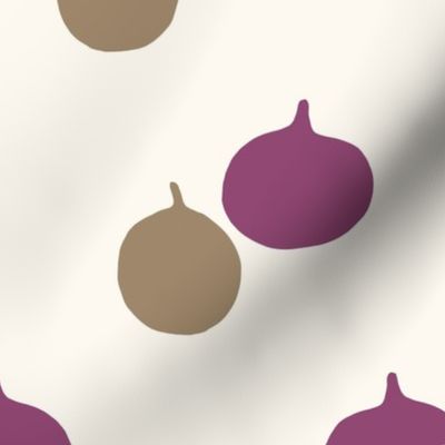 Pumpkins - purple and brown on white - large