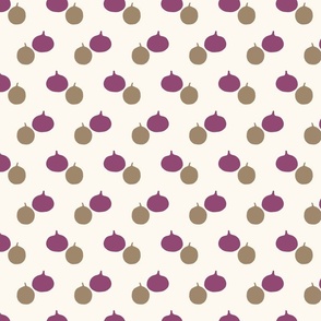 Pumpkins - purple and brown on white - small