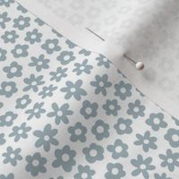 ditsy blossoms - slate blue and white sm