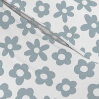 ditsy blossoms - slate blue and white lg