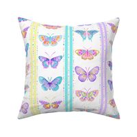 Rainbow Floral Butterflies With Stripes