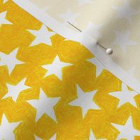 crayon stars - white on yellow