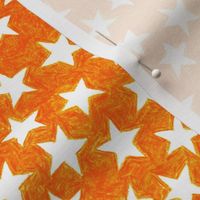 crayon stars - white on solar orange