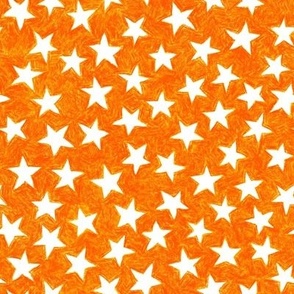 crayon stars - white on solar orange