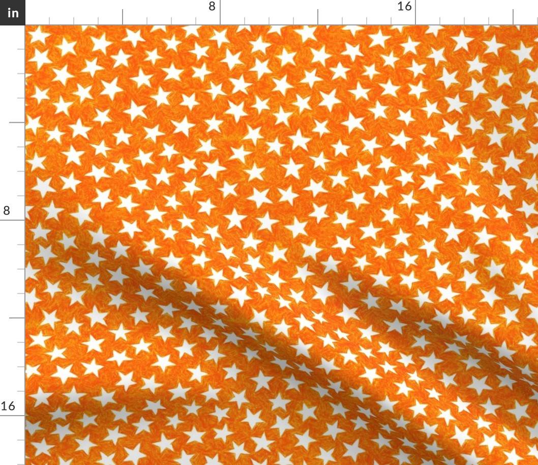 crayon stars - white on solar orange