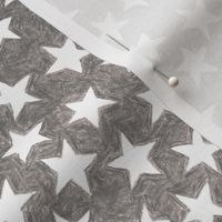 crayon stars - white on warm grey