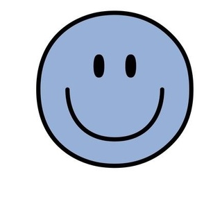 happy face smiley guy blue 6 inch - 9 inch block pastel
