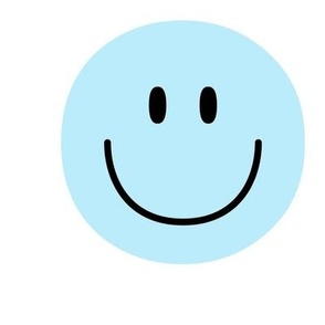 happy face smiley guy light blue 6 inch - 9 inch block no outline pastel