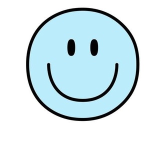 happy face smiley guy light blue 6 inch - 9 inch block pastel