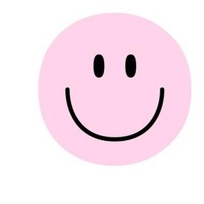 happy face smiley guy light pink 6 inch - 9 inch block no outline pastel