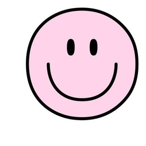 happy face smiley guy light pink 6 inch - 9 inch block pastel