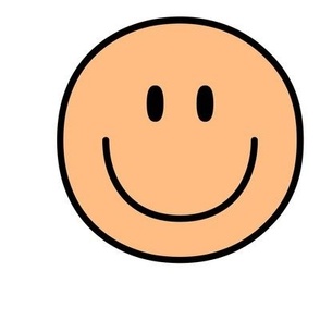 happy face smiley guy orange 6 inch - 9 inch block pastel