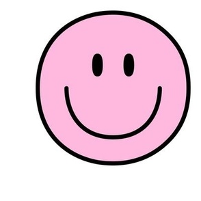 happy face smiley guy pink 6 inch - 9 inch block pastel