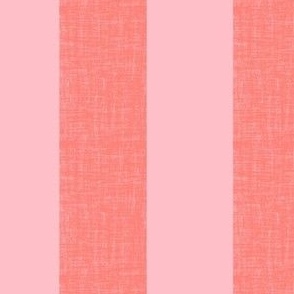wide linen stripe pink and coral