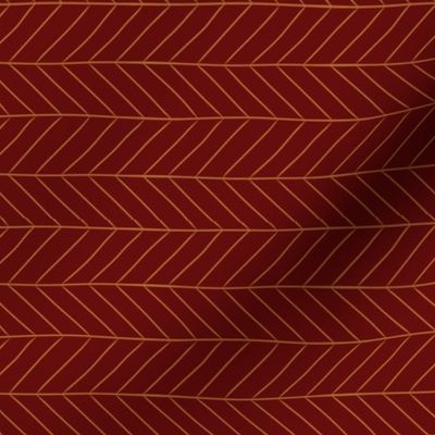 Small Christmas Poinsettia Leaf Vein Chevrons with a Ox Blood Red Background