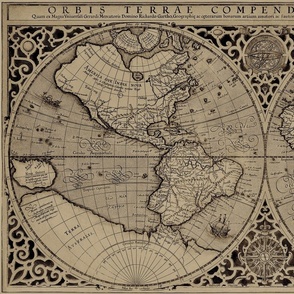 ORBUS TERRAE  - 1637 GERHARD MERCATOR MAP IN NEUTRAL