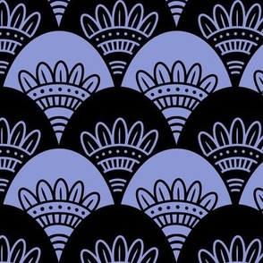 Purple and Black Scallop Pattern