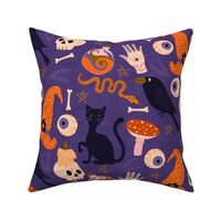 Halloween witch equipment 24inch Orange Purple