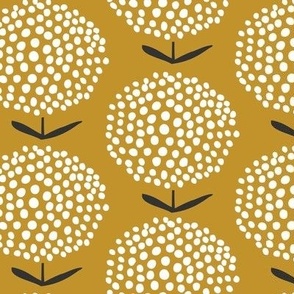 Dot Flowers Mustard - S