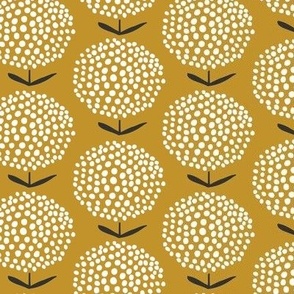 Dot Flowers Mustard - XS