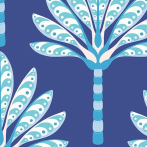 Art Deco Fan Palm XXL wallpaper scale blues by Pippa Shaw