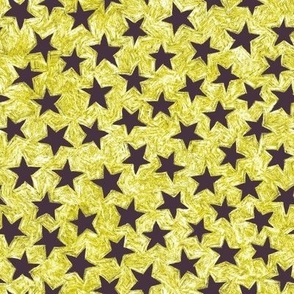 batik stars - dark mauve on white-gold