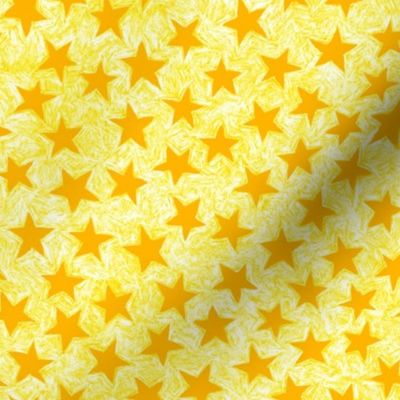 batik stars - gold on white/yellow