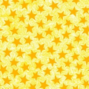 batik stars - gold on white/yellow