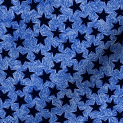 batik stars - navy on royal blue