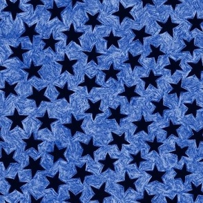 batik stars - navy on royal blue