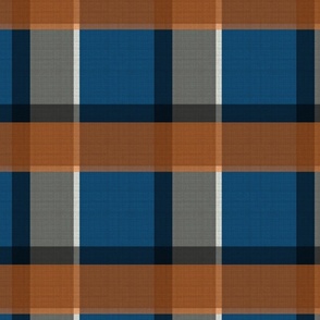 Colorful line/checkered pattern in white, grey, blue and brown