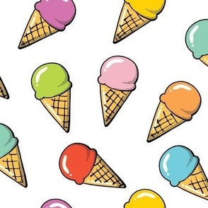 rainbow ice cream cones